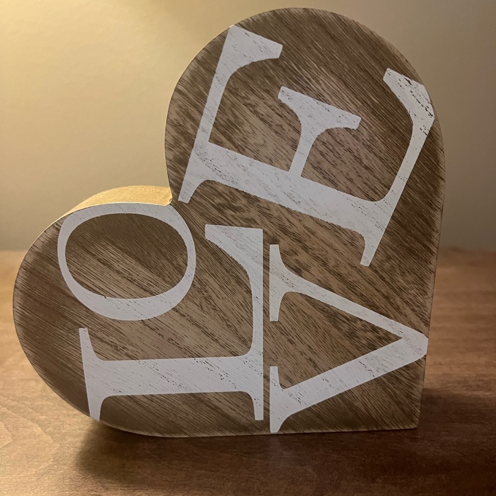 LOVE Wooden Heart Decor